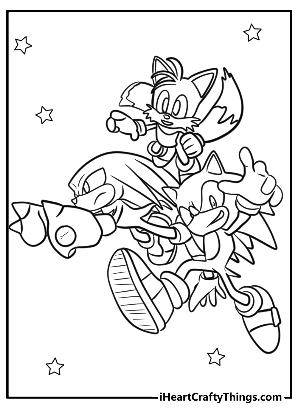  Sonic tails and knuckles coloring pages