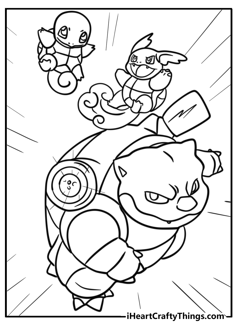 Squirtle evolution coloring pages