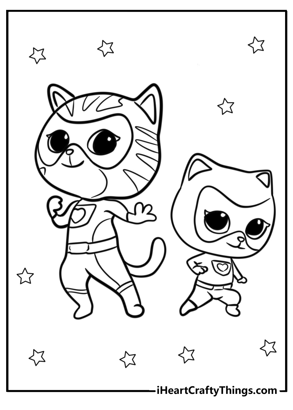 Super kitties bitsy coloring page