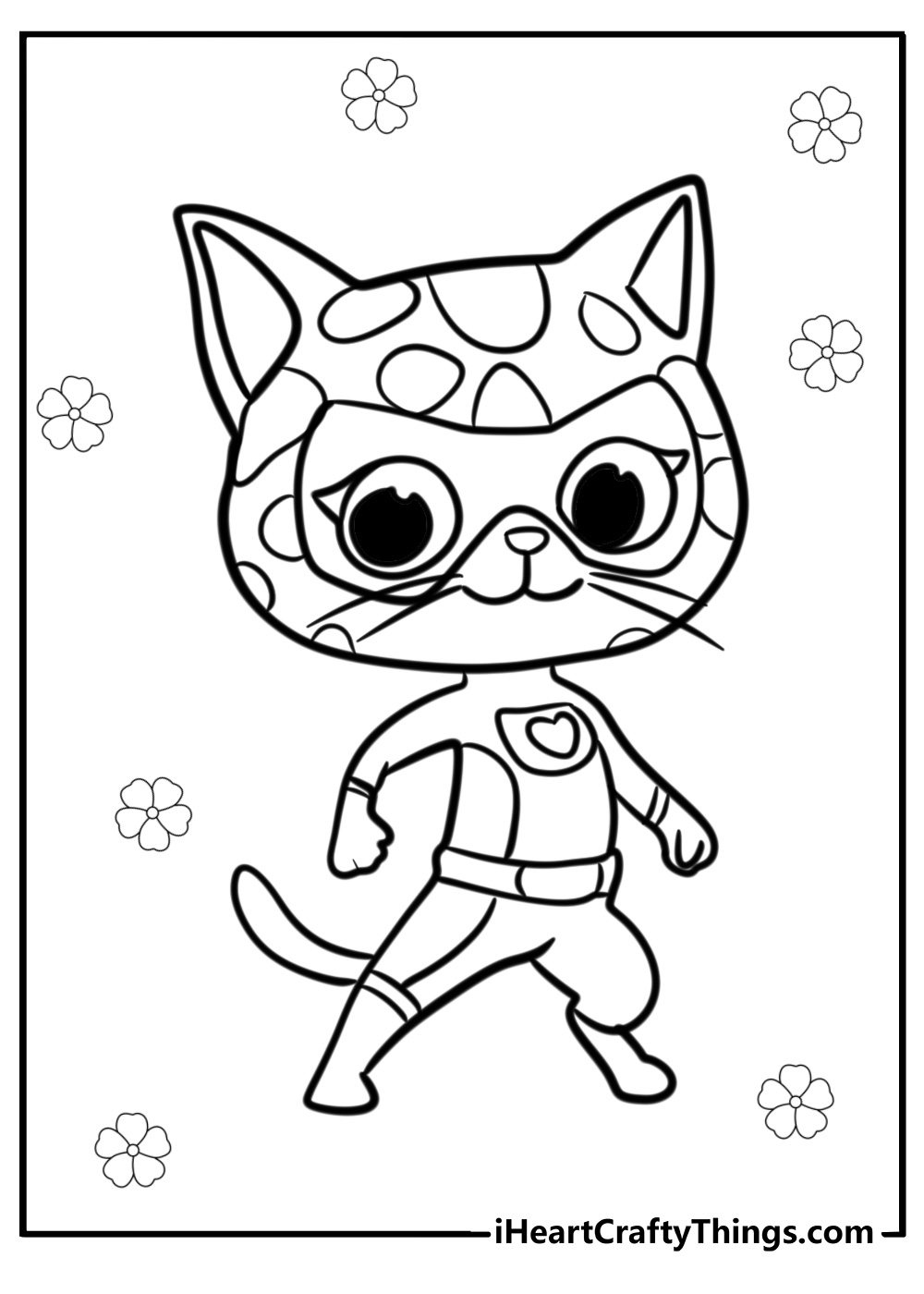 Super kitties coloring page sparks