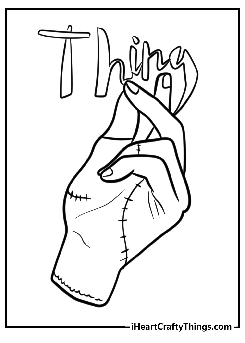 Thing from wednesday coloring page