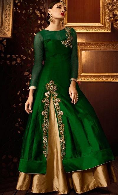 Side Slit Lehenga with Gold Lehenga