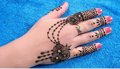 Stylish Back Finger Mehndi Design for Ed and Ramzan