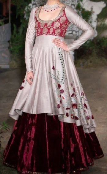 Anarkali kurta with Full Lehenga skirt