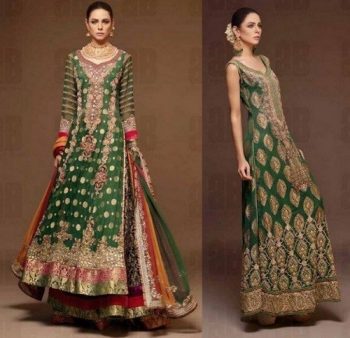 green lehenga kurta designs