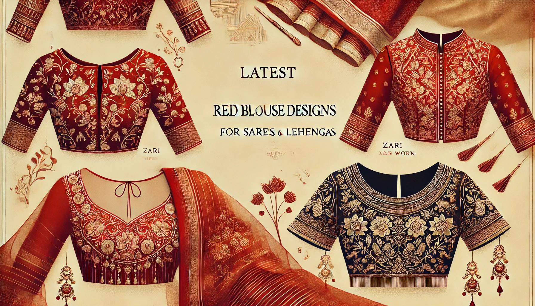 Red blouse designs