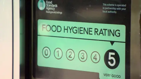 Food hygiene sticker from the Food Standards Agency (FSA)