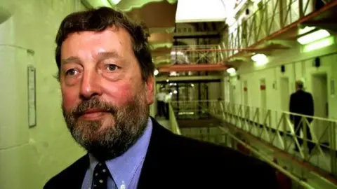 PA Media Former Labour Home Secretary David Blunkett on D Wing at HMP Leeds, Wednesday August 8 2001, on his first visit to a prison since taking up the post. 