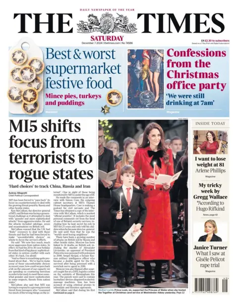 The Times front page 7 December