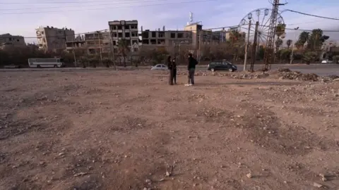 Open land in Douma, in the Eastern Ghouta outside Damascus, where relatives of chemical weapons attack victims believed they could be buried (10 December 2024)