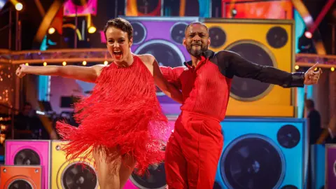 BBC/PA  JB Gill and Lauren Oakley during the dress rehearsal for Strictly on BBC1