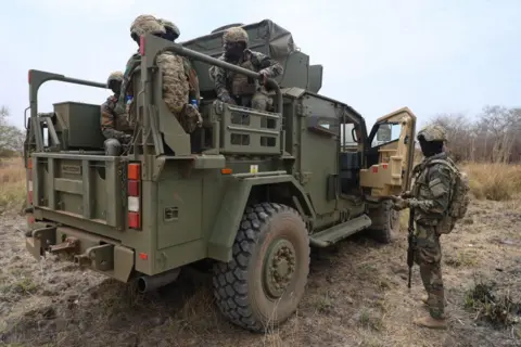 AFP Ghanaian soldiers take part in a counter-terrorism training session during the Flintlock 2023 military training hosted by the International Counter-Terrorism Academy with United States Special Forces in Daboya, in the Savannah region of Ghana, on 11 March 2023