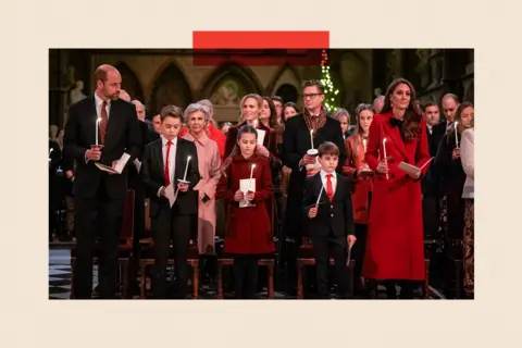 Getty Images From left to right: Prince William, Prince George, Princess Charlotte, Prince Louis and Princess of Wales