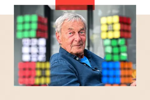 Getty Images Ernő Rubik pictured with some cubes