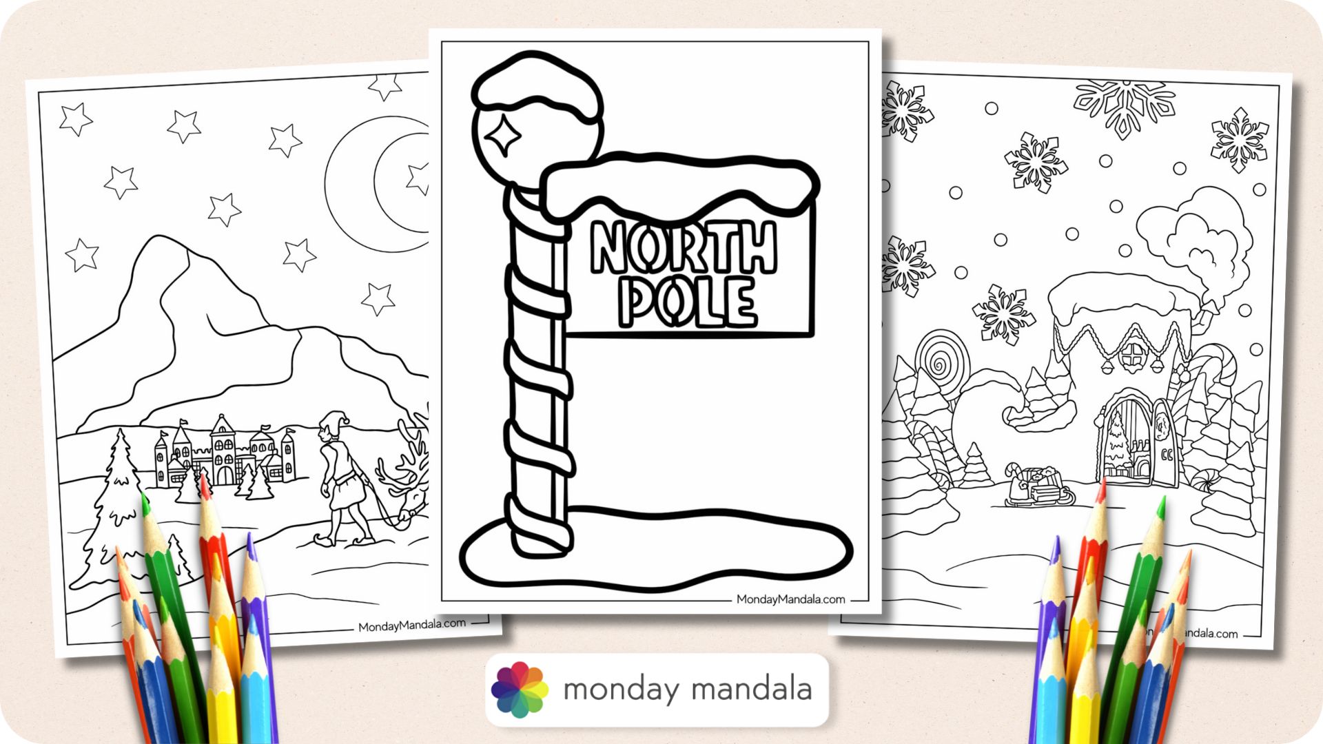 North Pole Coloring Pages Featured Image