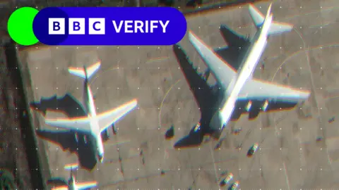 BBC Planes at Russian Hmeimim air base in Syria, captured by Maxar Technologies