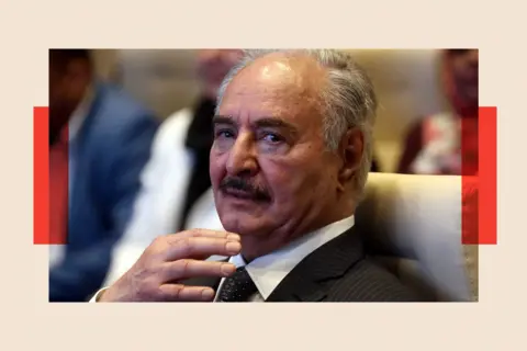 Getty Images Khalifa Haftar attends a conference 