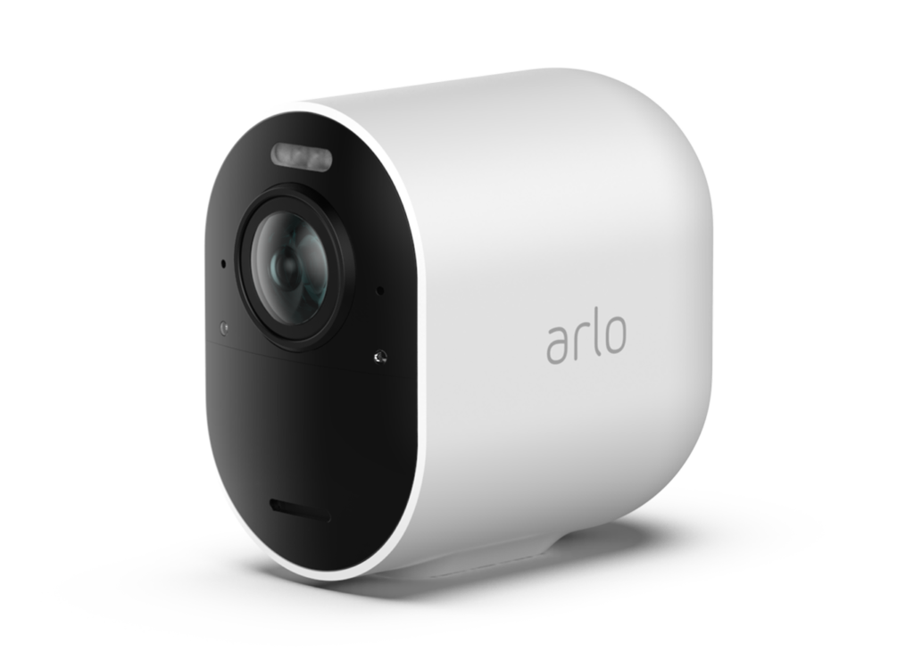 An Arlo Pro 4 Security Camera mounted outside a home, providing high-definition video surveillance and smart security features.