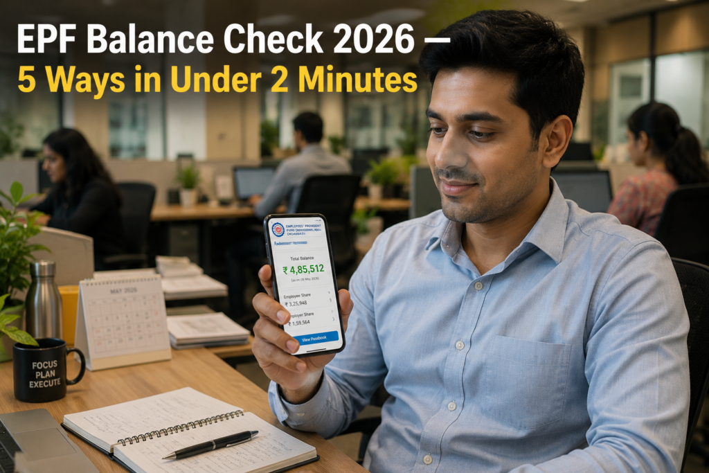 EPF Balance Check 2026: 5 Ways to Check Your PF Balance Right Now — Without Visiting Any Office