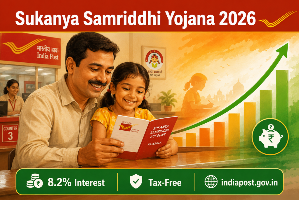 Sukanya Samriddhi Yojana 2026 account opening with 8.2% interest rate maturity amount at India Post